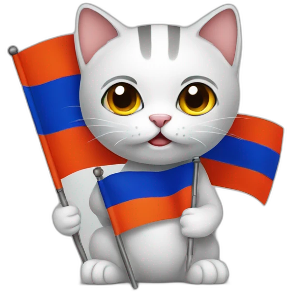 Cat holding Armenian flag  emoji