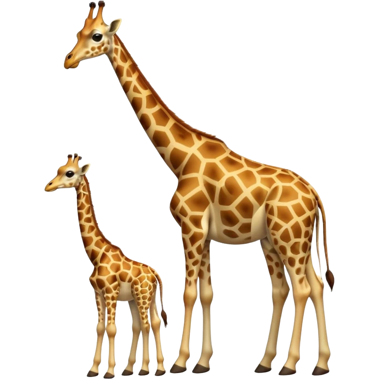 High resolution giraffe with its baby emoji