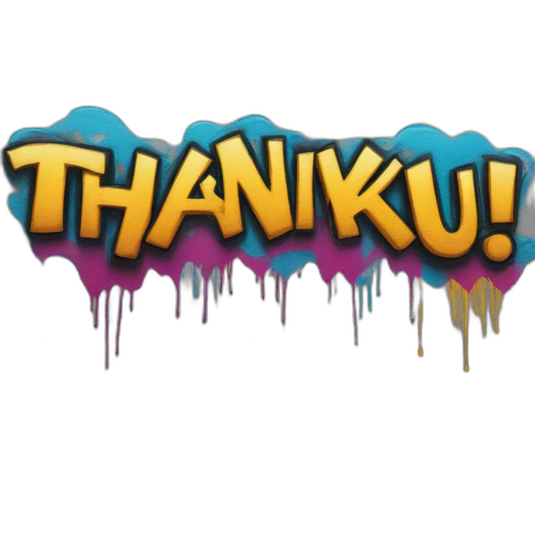 Thank you in graffiti emoji