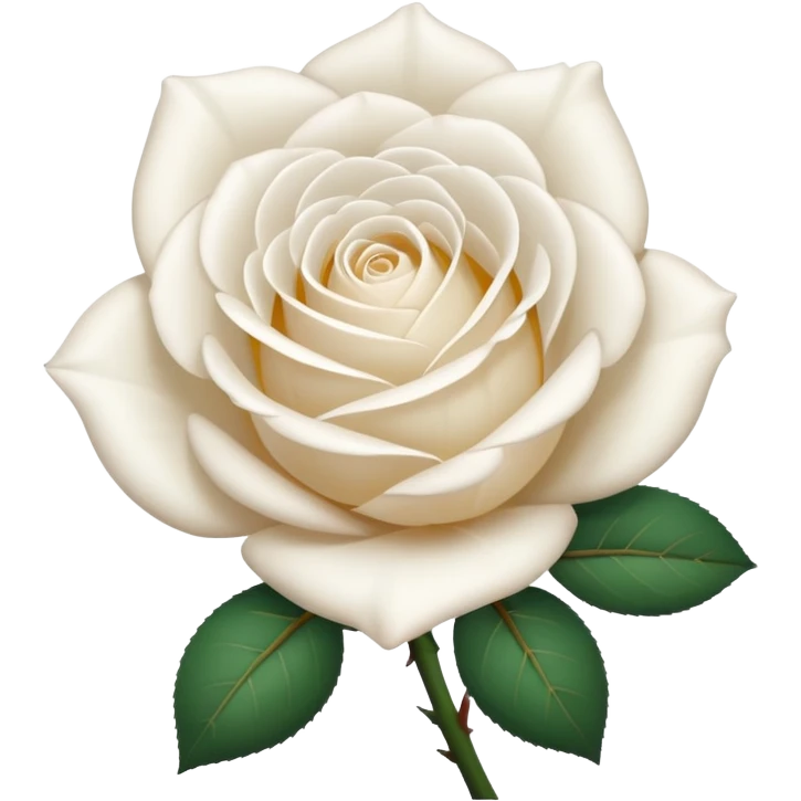 white rose, without green leaves, just flower emoji