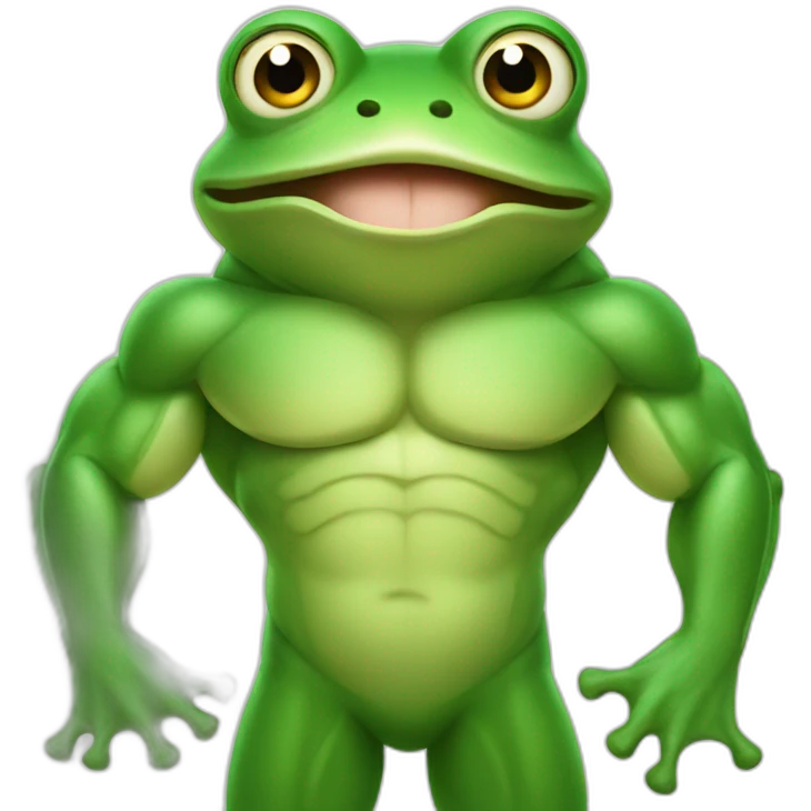 Muscular fitness frog emoji