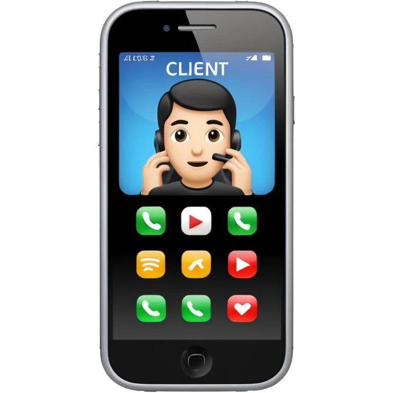 celular con llamada que diga "cliente 10" emoji