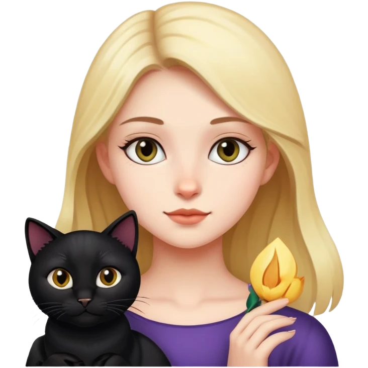 Black cat girly emoji