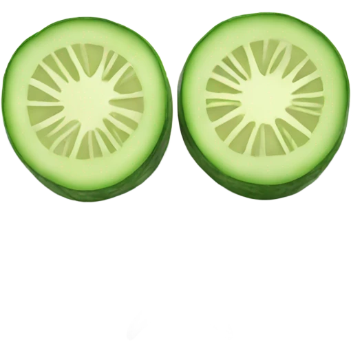 Smiley face with cucumbers on eyes emoji