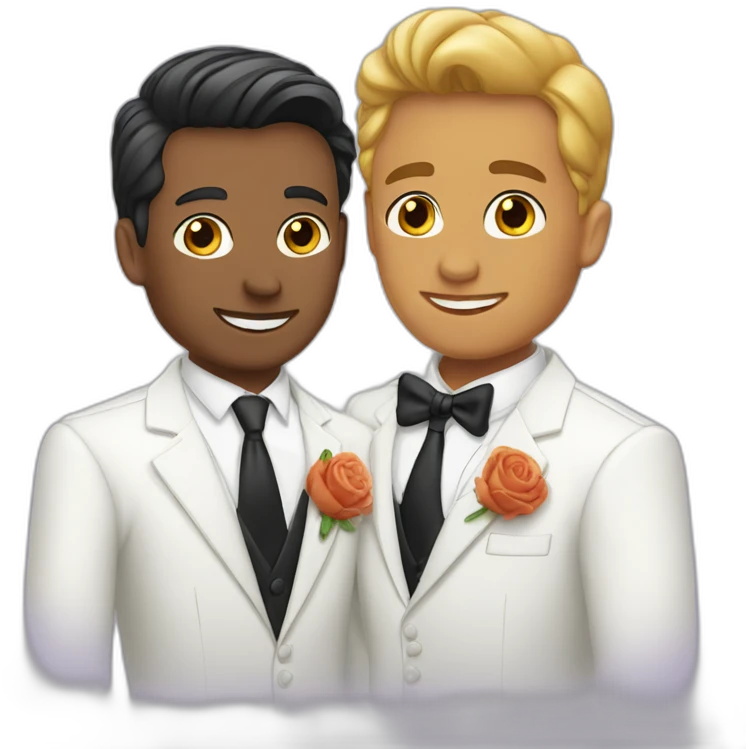gay grooms white and latino emoji