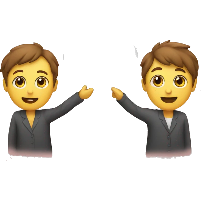 Two people are filling the brief in hands emoji