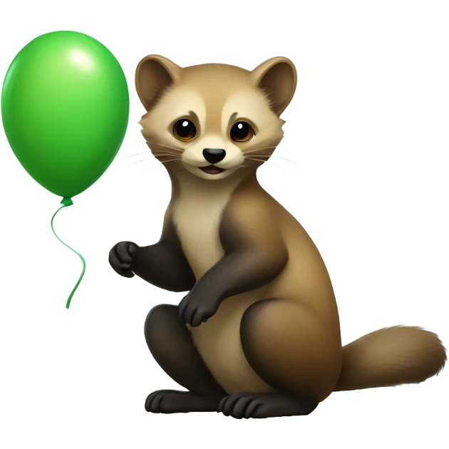Marten with a green balloon emoji