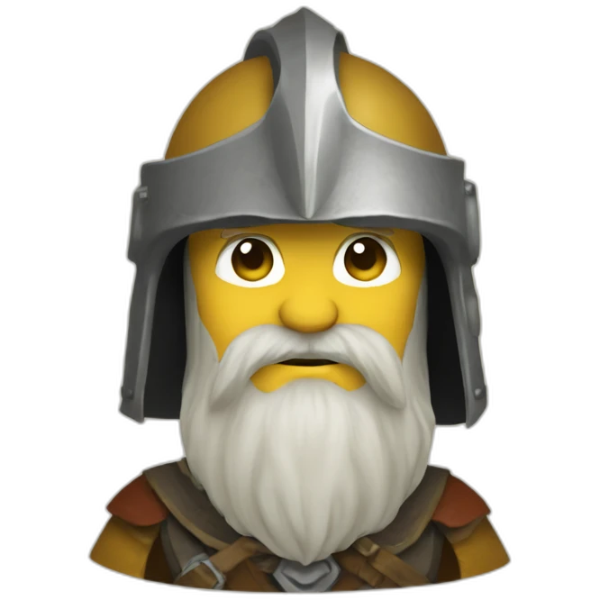 tolkien dwarf with helmet emoji