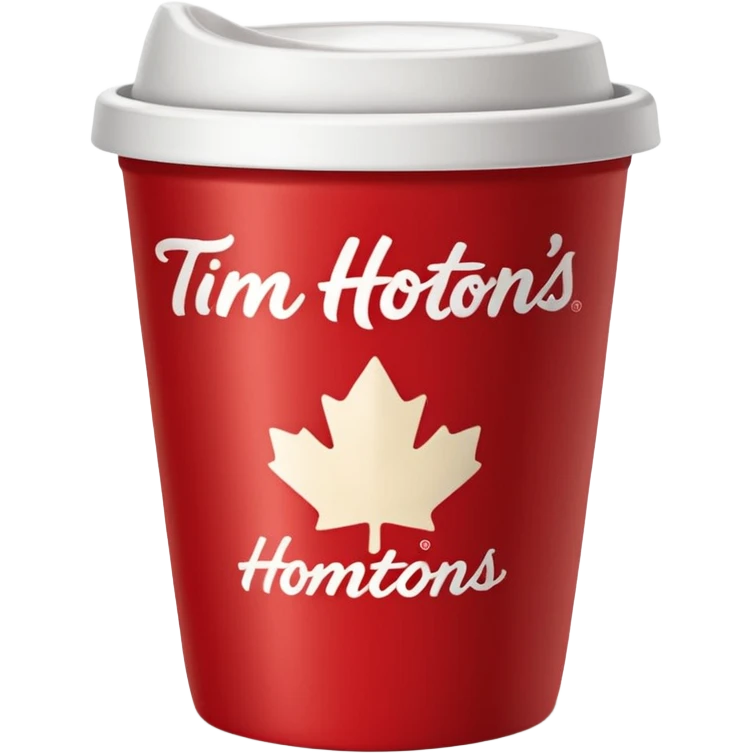 Tim Hortons coffee, it should be red cup with white write writing " Tim Hortons" and a White lid emoji