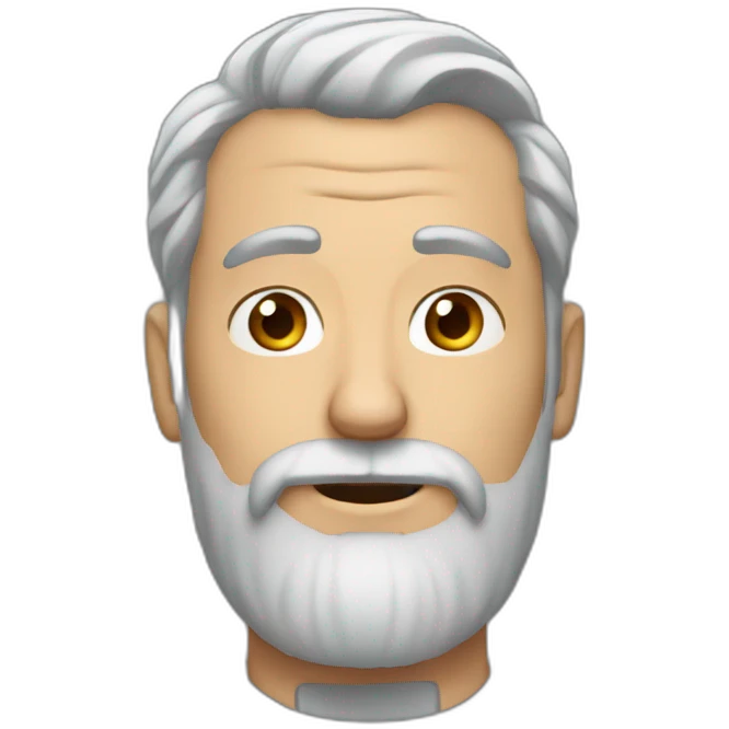 man-hair-gray-beard-gray emoji