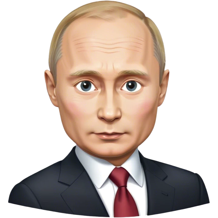 Photorealistic Putin stands in a suit emoji