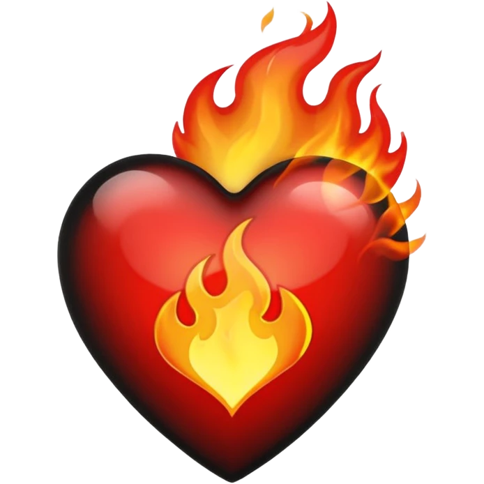 Black and red heart on fires, these are awesome can I get some option that are similar. The difference would be taking out the flame symbol in the middle  emoji