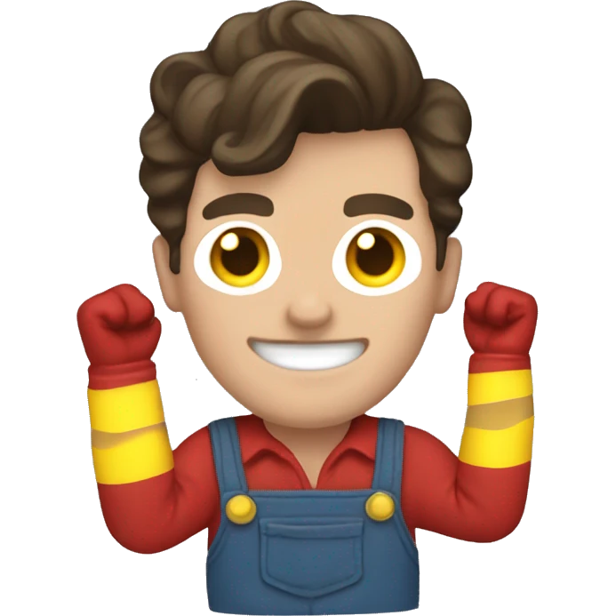 harry style with a flash on the forhead and a red overall  emoji