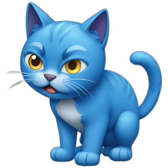 Blue cat furious emoji