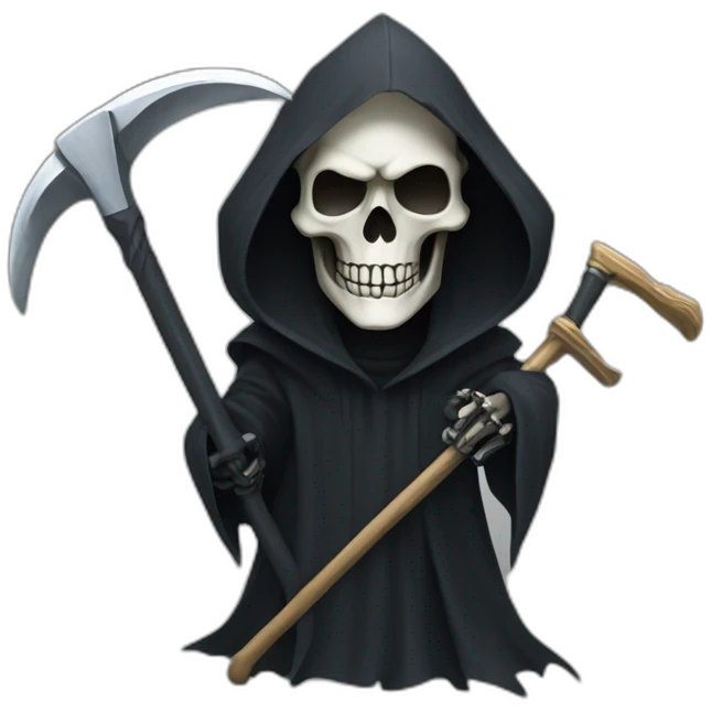 grim reaper with a scythe the blade of which is a keyboard emoji
