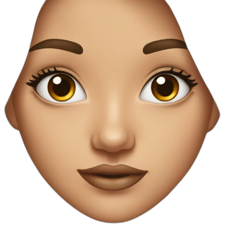Girl showing permanent eyebrow makeup emoji