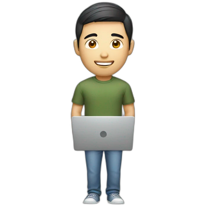 asian male with laptop emoji