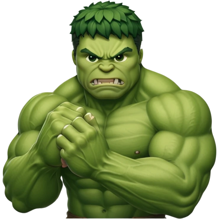 big muscular green cool hulks fist with 5 fingers emoji