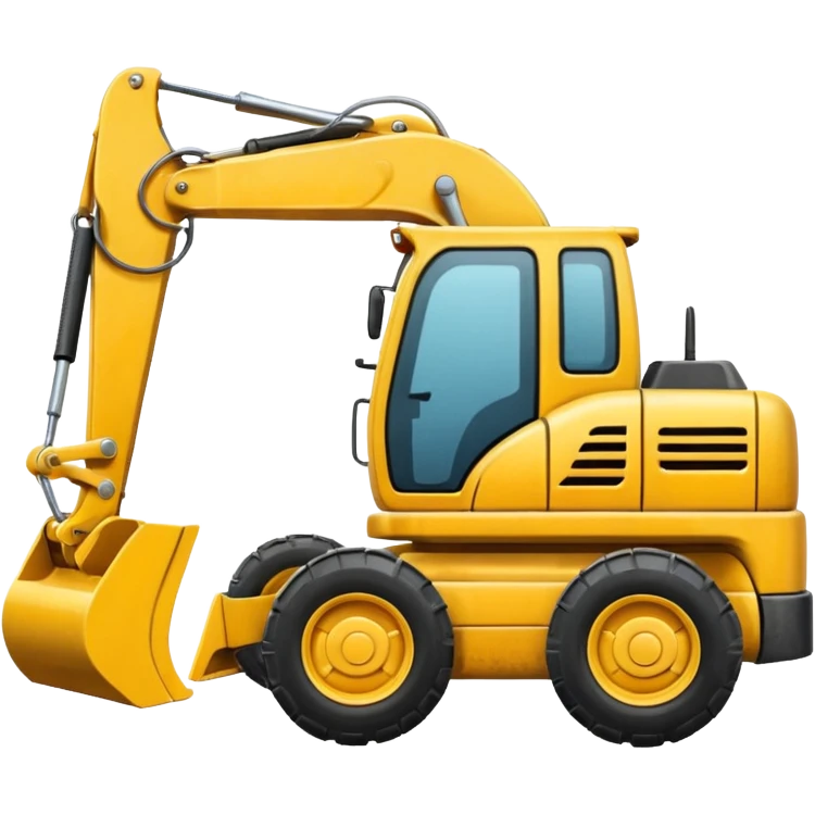 A realistic looking but cartoon excavator emoji