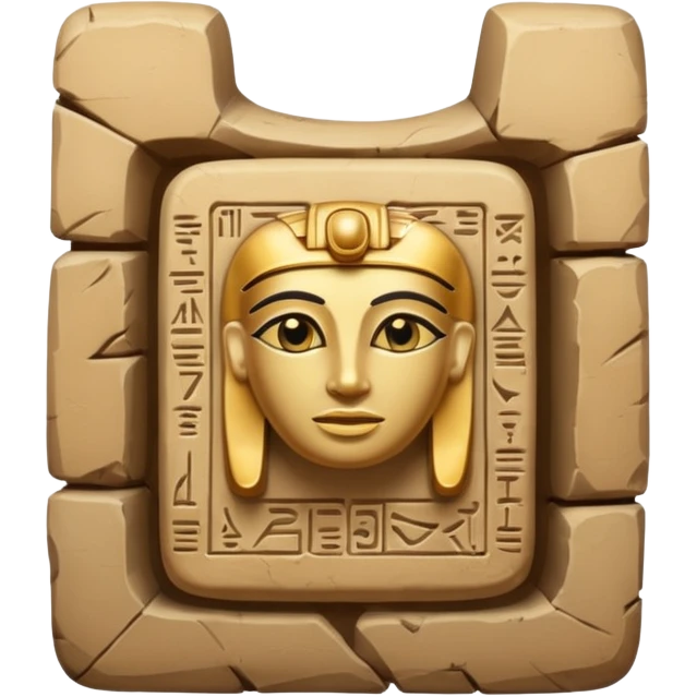 An emoji of an ancient Egyptian stone tablet with hieroglyphics carved on it.

 emoji