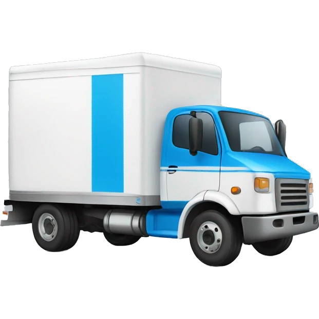 white and blue deliver truck facing right emoji