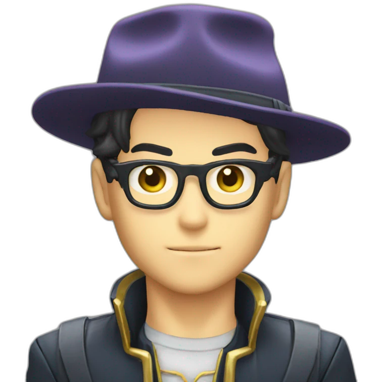 a nerd who wear the jotaro kujo hat emoji