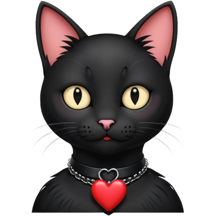 emo black cat with a heart collar emoji