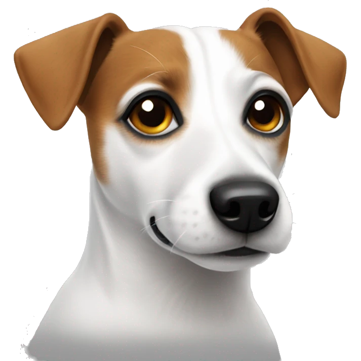 Jack Russell white and spot on eye emoji