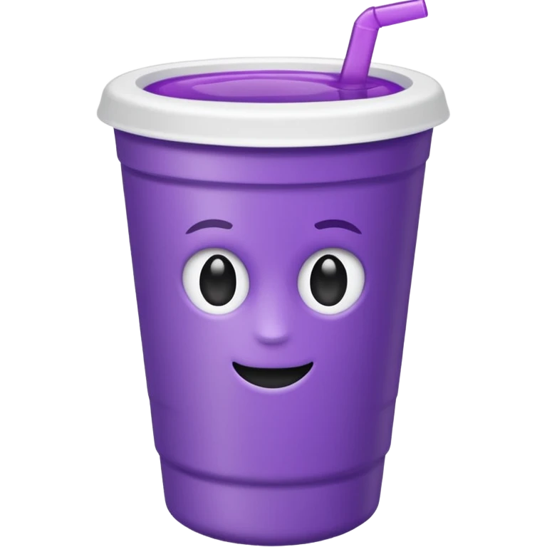 ios styrofoam cup.  purple liquid inside (no straw) (no face) emoji