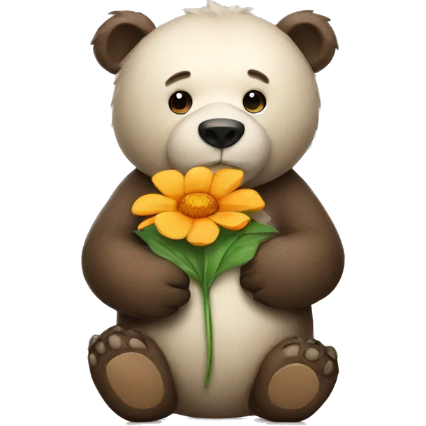 Bear holding a flower emoji