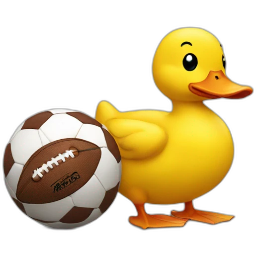 yellow duck holding football emoji
