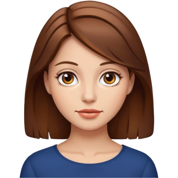 Mujer linda con pelo castaño lasio y morena clara emoji