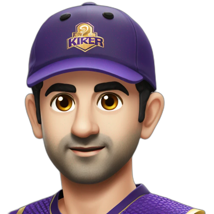 Gautam Gambhir in KKR Jersey  emoji