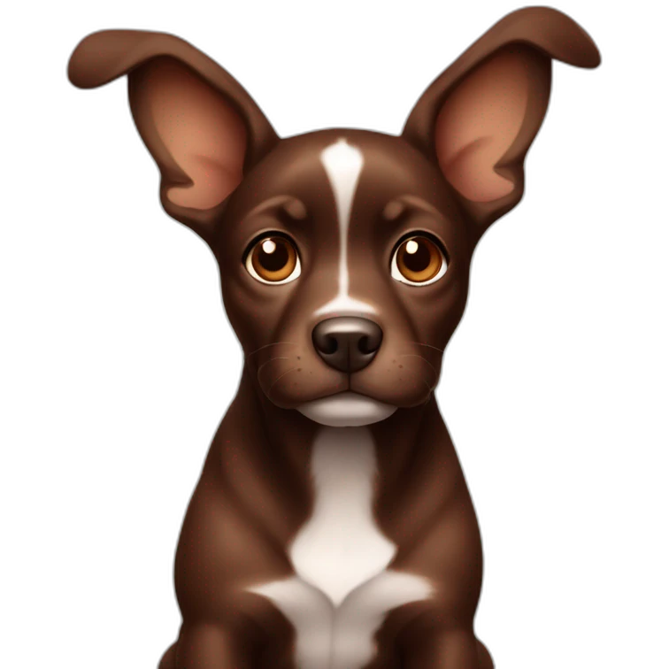 chocolate Brown puppy with big ears emoji