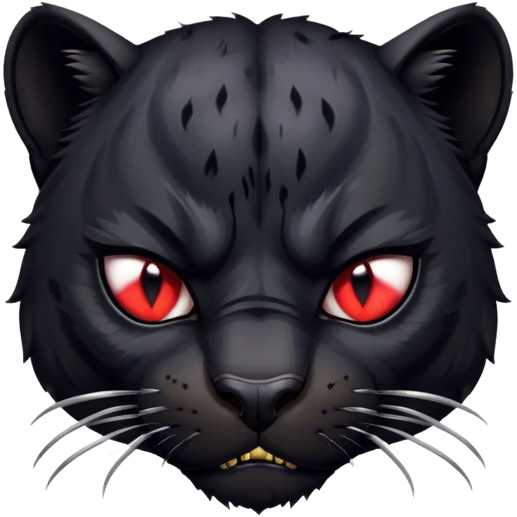 angry guzzled bloodied scarred black panther emoji