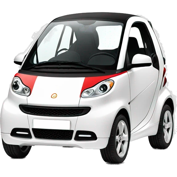 Smart Car 451 white, red inside emoji