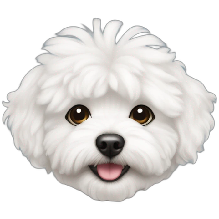 white fluffy maltipoo called tuffy emoji
