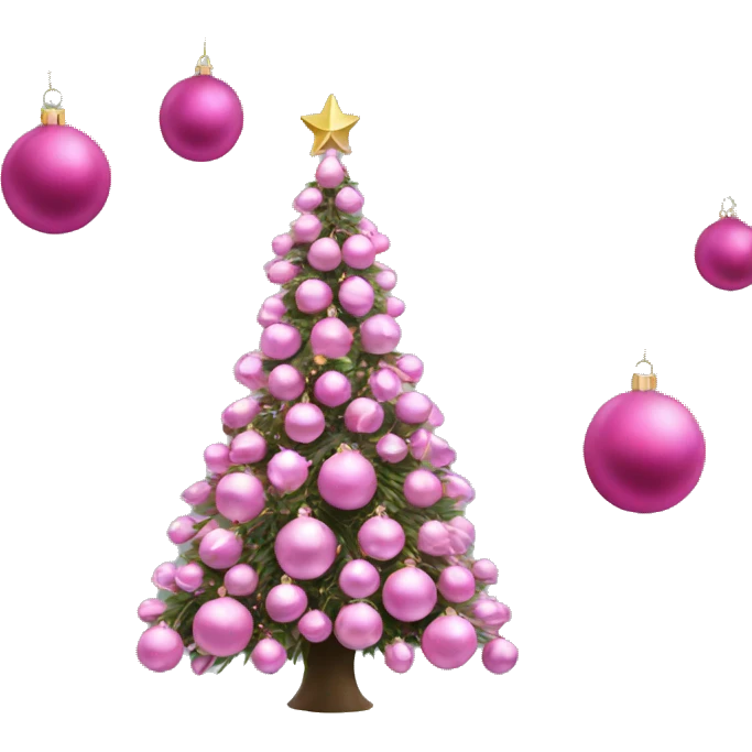 Christmas tree with pink ornaments emoji