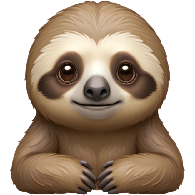 Cinematic Noble Sloth Portrait Emoji, Poised and serene, with a leisurely, gentle build and calm, wise eyes adorned with soft, textured fur, Simplified yet sharp and sophisticated features, highly detailed, glowing with a soft, tranquil glow, high shine, intelligent and unhurried, stylized with an air of relaxed authority, focused and composed, soft glowing outline, capturing the essence of a watchful and confident guardian that appears ready to slowly emerge from the screen with effortless grace! emoji