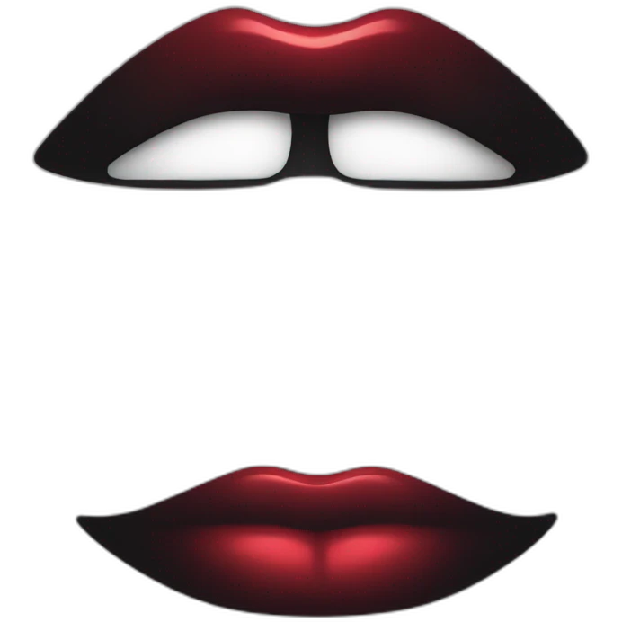 Red lipstick in black  emoji