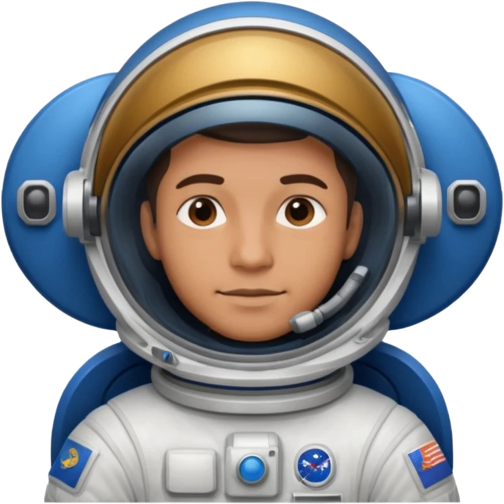 man,  astronaut, blue and black design emoji