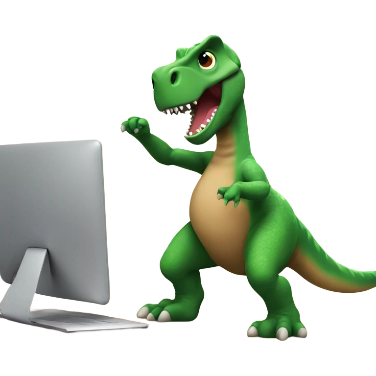 Dinosaur doing the dab  emoji