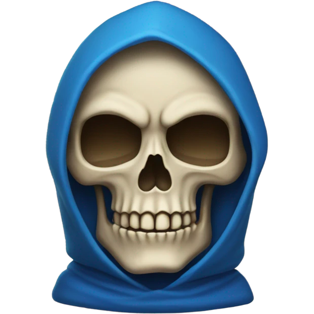 skull wearing blue hood and cloak emoji