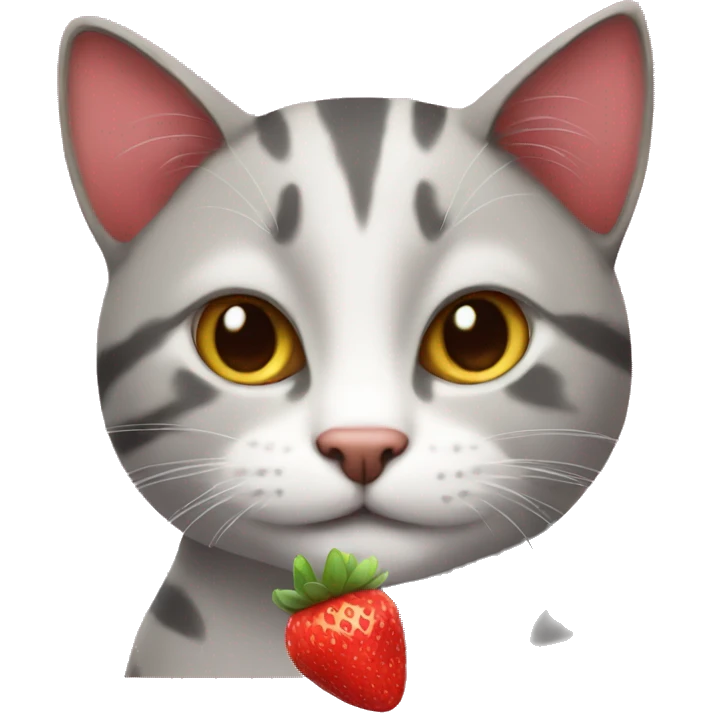 Cat with strawberries  emoji