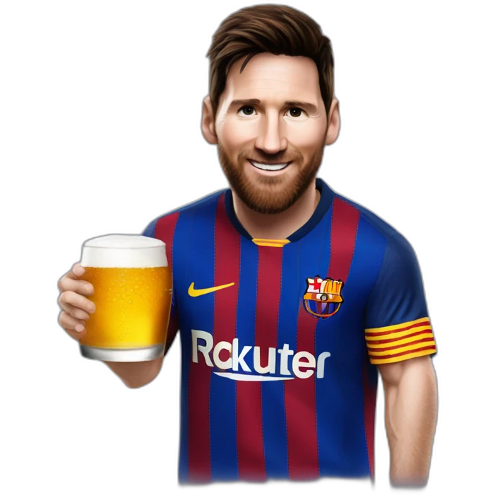 Messi drink biere emoji
