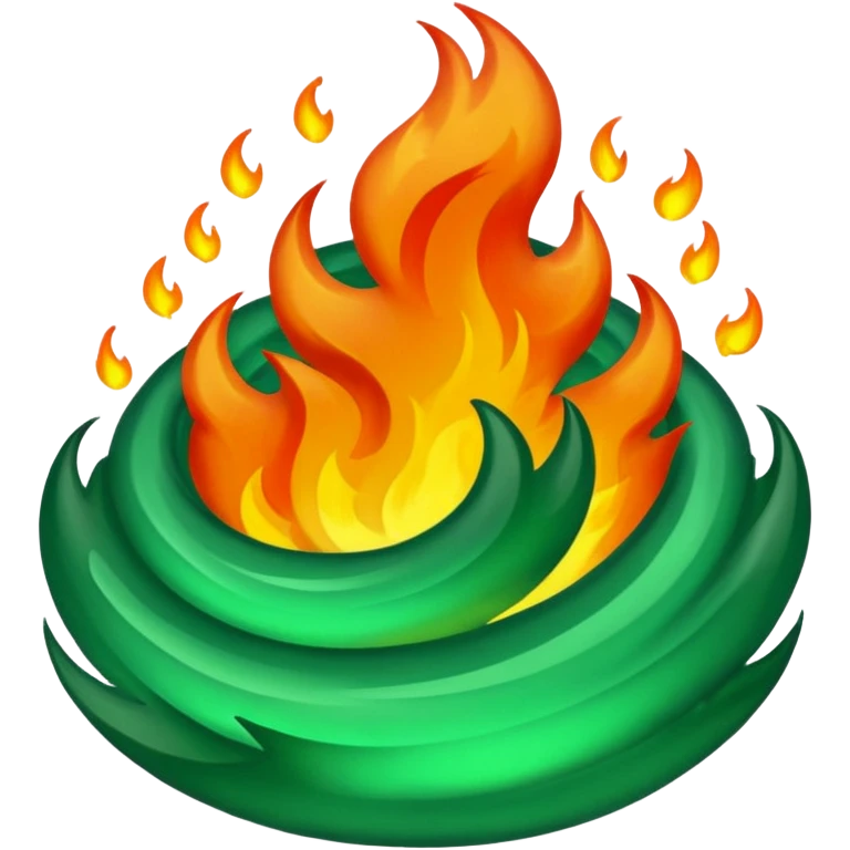 Enchanted emerald big fire rising  emoji