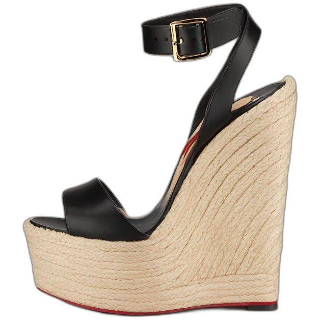 Platform wedges black louboutin sandal emoji