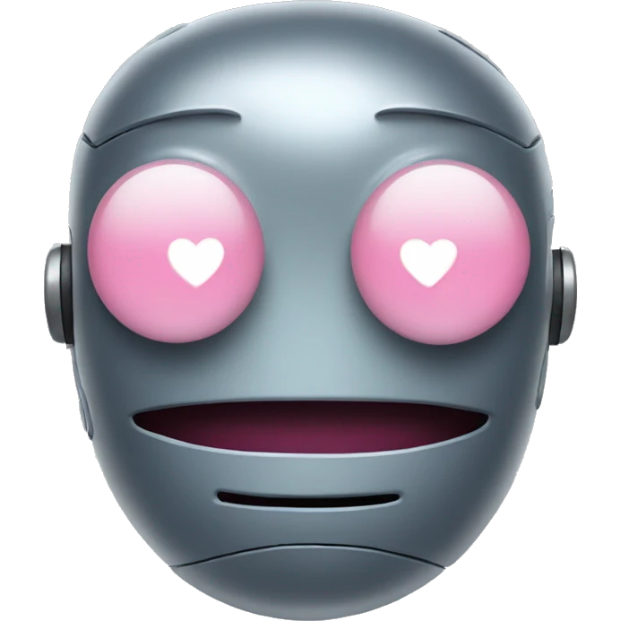 Robot head with heart eyes emoji