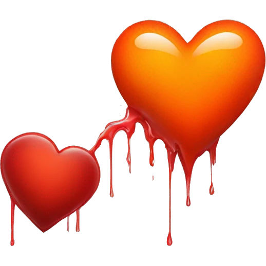 bleeding red heart glowing red-orange emoji