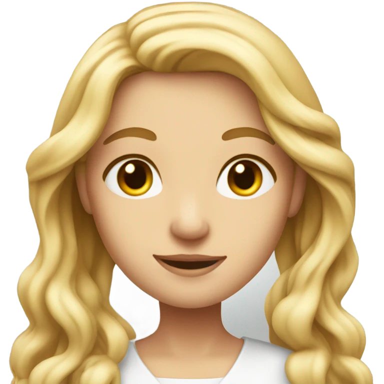 Mary with long blonde hair pretty and detailed and realistic emoji